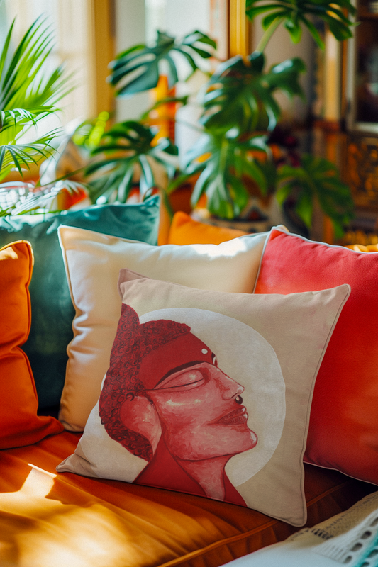 Buddha Painted Square Pillow